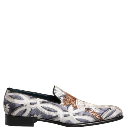 Dolce & Gabbana Multicolor Floral Tapestry Embroidery Loafer Shoes