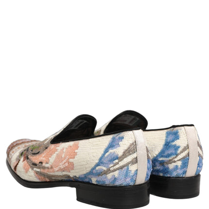 Dolce & Gabbana Multicolor Sequin Embroidered Loafers Shoes