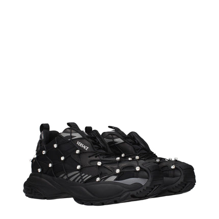 Versace Black Fabric Sneakers