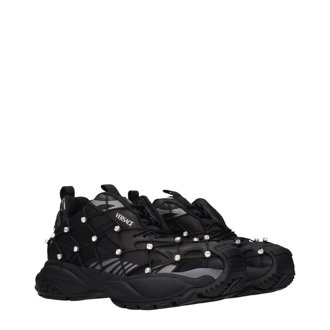 Versace Black Fabric Sneakers