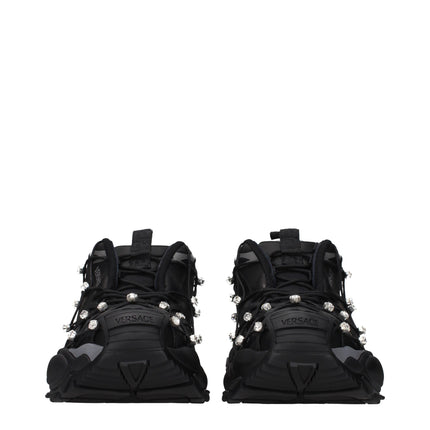 Versace Black Fabric Chunky Sneakers