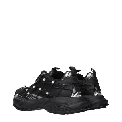 Versace Black Fabric Chunky Sneakers