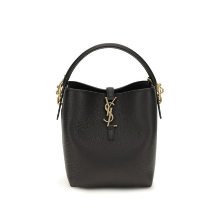Saint Laurent Black Calf Leather Bos Taurus Backet Bag