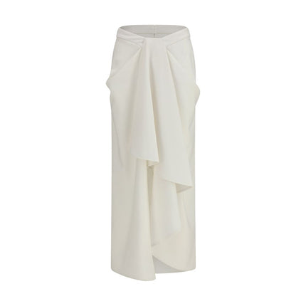 Givenchy White Wool Oves Aries Long Skirt
