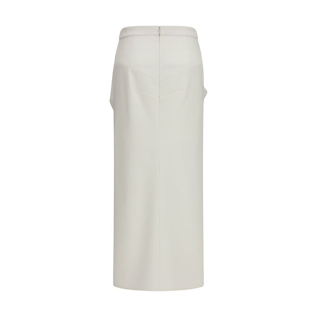 Givenchy White Wool Oves Aries Long Skirt