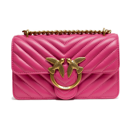 PINKO Pink Leather Love One Mini Shoulder Bag