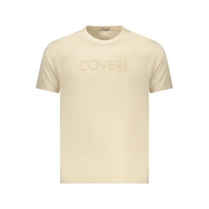 Coveri Moving Beige Cotton Mens T-Shirt