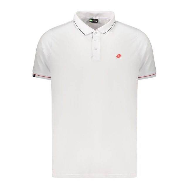 Lotto White Polyester Men's Polo Shirt