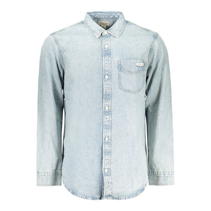 Calvin Klein Azzurro Cotton Mens Shirt