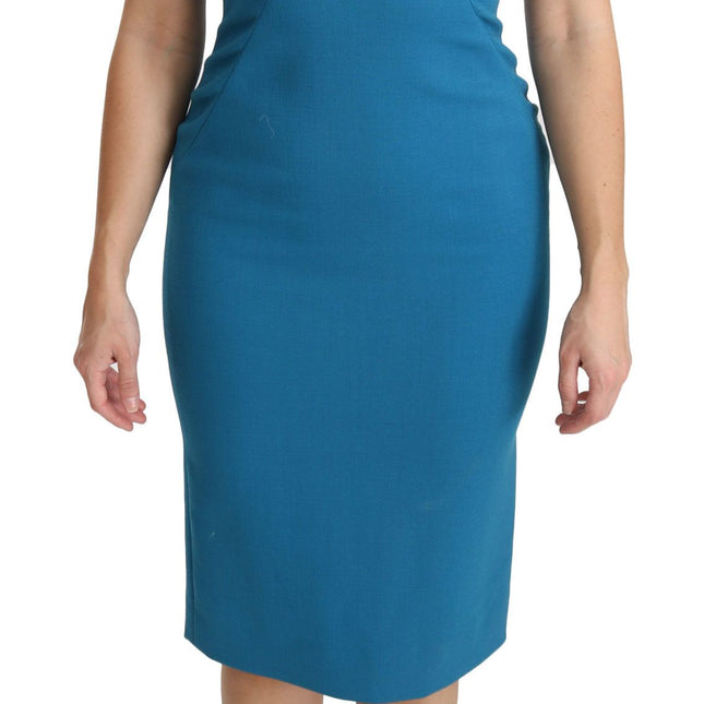 Dolce & Gabbana Blue Virgin Wool Casual Dress