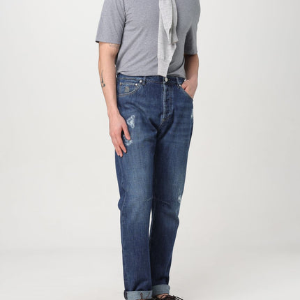 Brunello Cucinelli Blue Denim Straight-Leg Jeans
