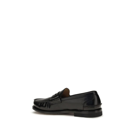 Premiata Black Calf Leather Bos Taurus Slip-On Loafers