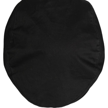 Dolce & Gabbana Men Black Cotton Stretch Newsboy Cloth Capello Hat