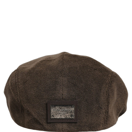Dolce & Gabbana Men Brown Cotton Newsboy Cloth Capello Hat