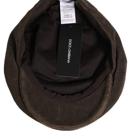 Dolce & Gabbana Men Brown Cotton Newsboy Cloth Capello Hat