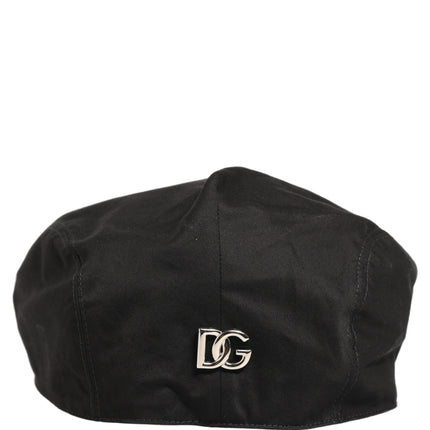 Dolce & Gabbana Men Black Cotton Stretch Newsboy Cloth Capello Hat