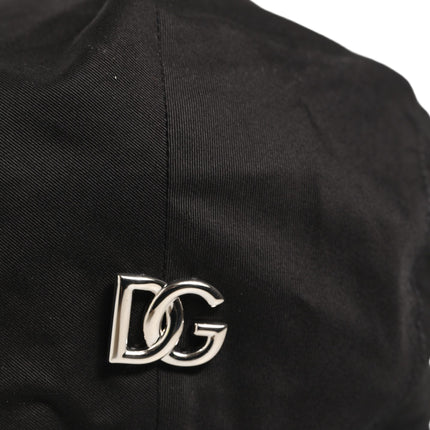 Dolce & Gabbana Men Black Cotton Stretch Newsboy Cloth Capello Hat
