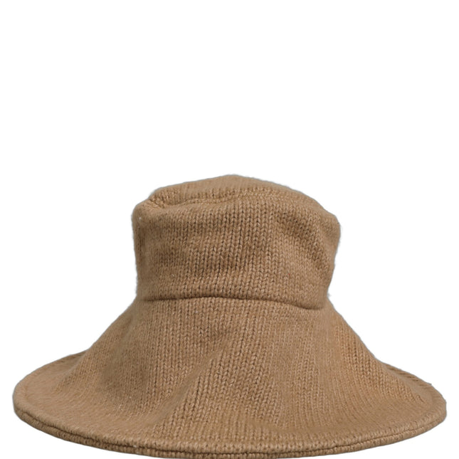 Dolce & Gabbana Women Brown Cotton Knit WideBrim Bucket Capello Hat