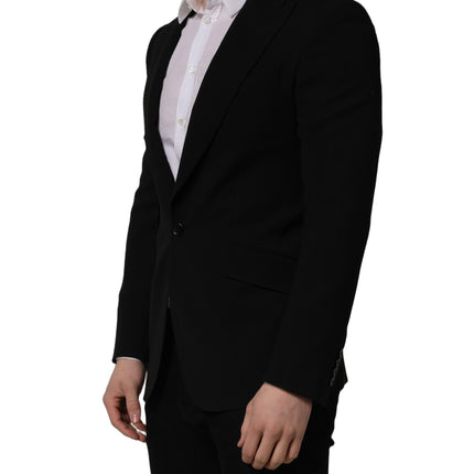 Dolce & Gabbana Black Wool Single Breasted Men Blazer Jacket