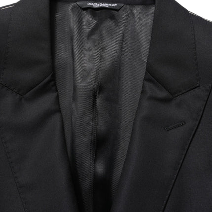 Dolce & Gabbana Black Wool Single Breasted Men Blazer Jacket