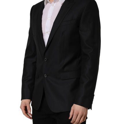 Dolce & Gabbana Black Wool Single Breasted Men Blazer Jacket