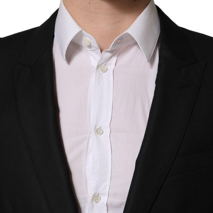Dolce & Gabbana Black Wool Single Breasted Men Blazer Jacket