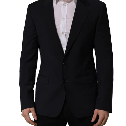 Dolce & Gabbana Black Wool Single Breasted Men Blazer Jacket