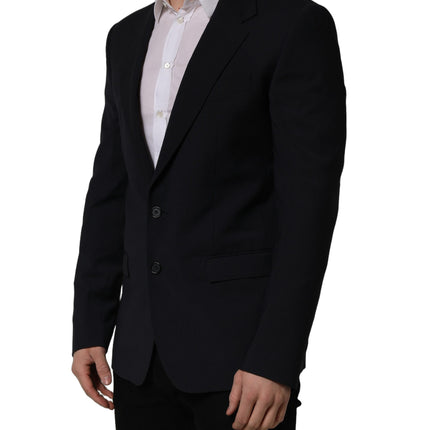 Dolce & Gabbana Black Wool Single Breasted Men Blazer Jacket