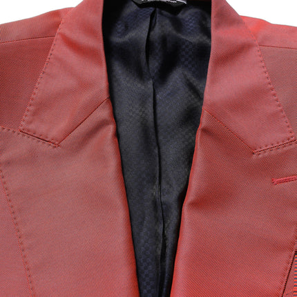 Dolce & Gabbana Red Wool Single Breasted Men Blazer Jacket