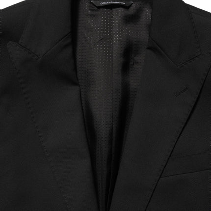 Dolce & Gabbana Black Polyester Single Breasted Blazer Jacket