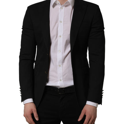 Dolce & Gabbana Black Polyester Single Breasted Blazer Jacket