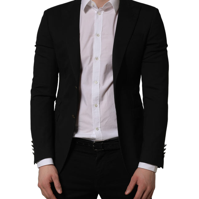 Dolce & Gabbana Black Polyester Single Breasted Blazer Jacket