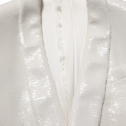 Dolce & Gabbana White Viscose Single Breasted Blazer Jacket