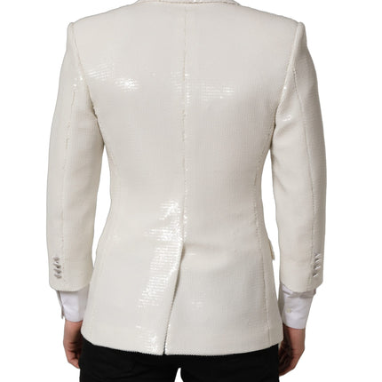 Dolce & Gabbana White Viscose Single Breasted Blazer Jacket