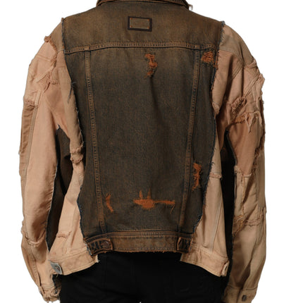 Dolce & Gabbana Multicolor Raw Cut Panelled Denim Men Jacket