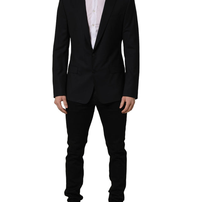 Dolce & Gabbana Black Wool Single Breasted Blazer Jacket