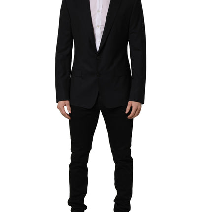 Dolce & Gabbana Black Wool Single Breasted Blazer Jacket