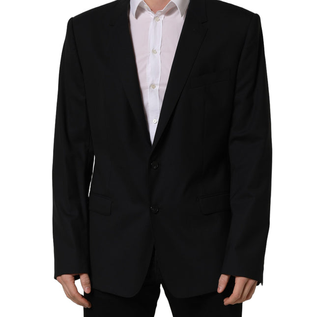 Dolce & Gabbana Black Wool Single Breasted Blazer Jacket