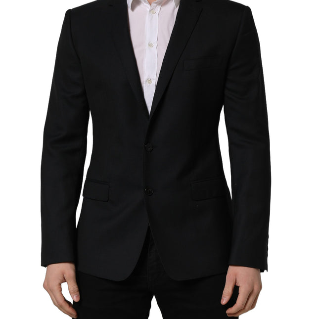 Dolce & Gabbana Black Wool Single Breasted Blazer Jacket