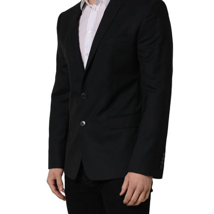 Dolce & Gabbana Black Wool Single Breasted Blazer Jacket