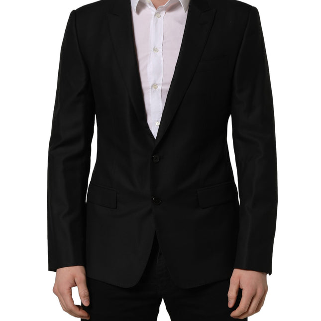 Dolce & Gabbana Black Wool Single Breasted Blazer Jacket