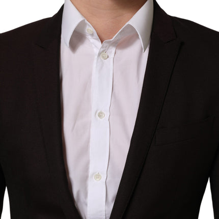 Dolce & Gabbana Brown Wool GOLD Single Breasted Men Jacket