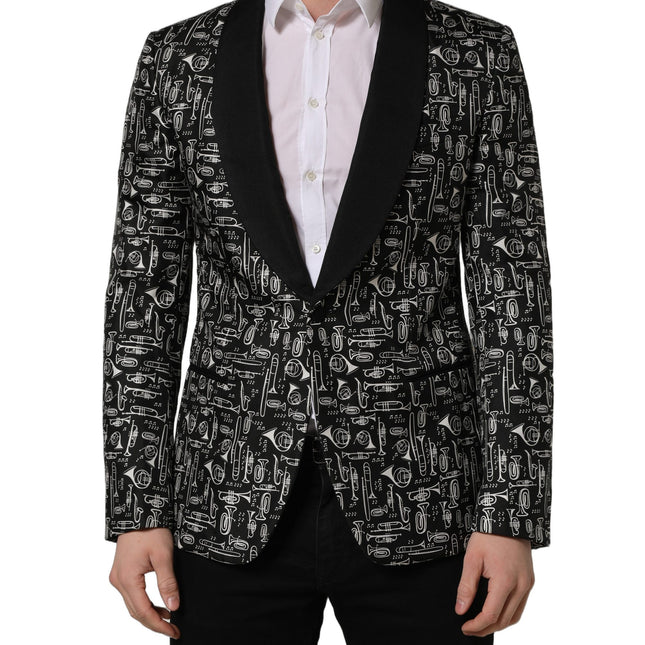 Dolce & Gabbana Black Crystal Embellished Coat Blazer Jacket