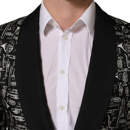 Dolce & Gabbana Black Crystal Embellished Coat Blazer Jacket