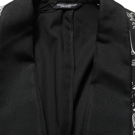 Dolce & Gabbana Black Crystal Embellished Coat Blazer Jacket