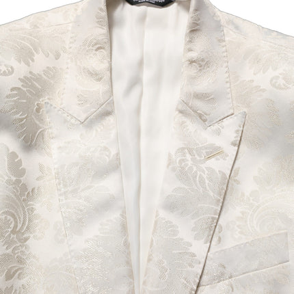 Dolce & Gabbana Off White Floral Single Breasted Men Jacket