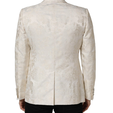 Dolce & Gabbana Off White Floral Single Breasted Men Jacket
