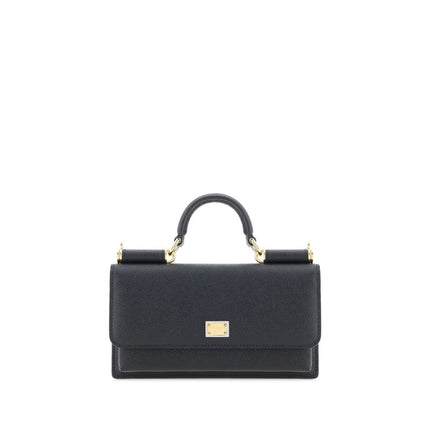 Dolce & Gabbana Black Calf Leather Bos Taurus Shoulder Bag