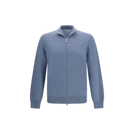 Brunello Cucinelli Blue Cashmere Cardigan