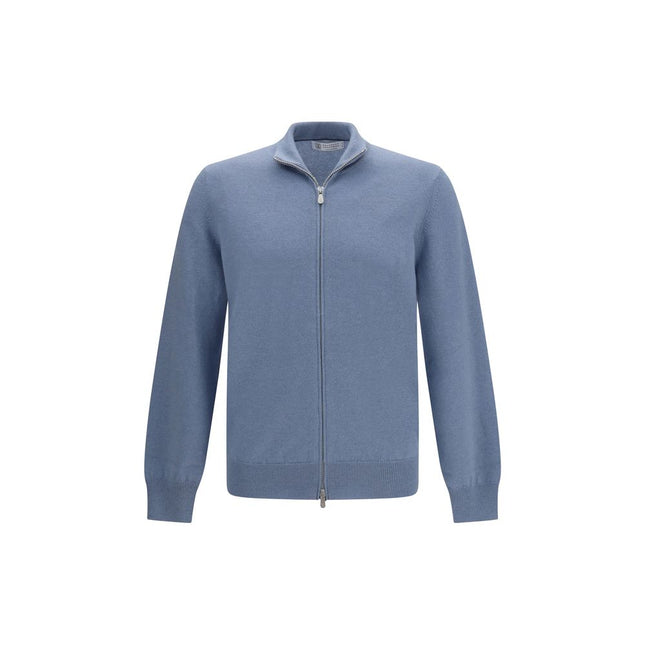 Brunello Cucinelli Blue Cashmere Cardigan